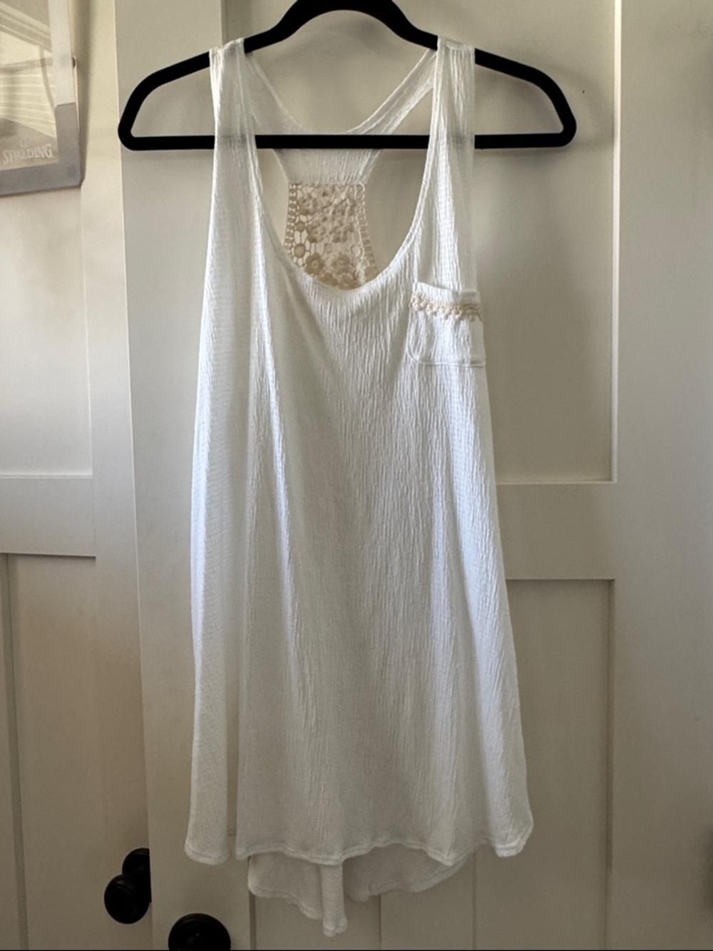 White Lace-Back Sleep Tank - Women’s Intimates